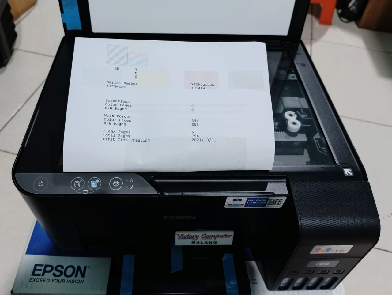 Printer Second EPSON L3210 EcoTank Fullset Like New | Laptop Bekas